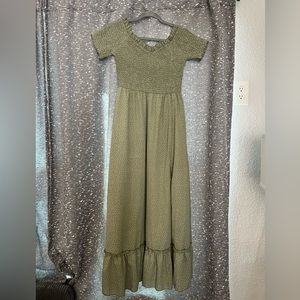 Women's Polka Dot Off Shoulder Maxi Dress